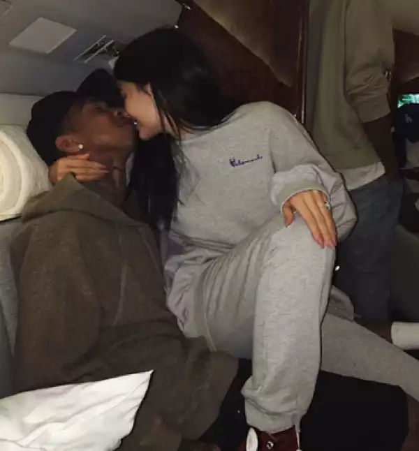 Photos: Tyga And Kylie Jenner Loved Up As They Fly In Their Private Plane